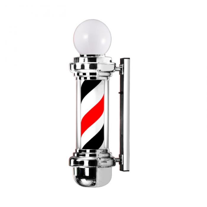 salon outdoor pole barber rotating led light with black strip