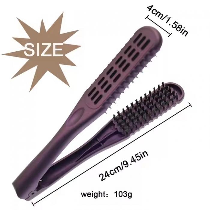 Hair Straightener Comb Double Sided Bristle Hair Brush